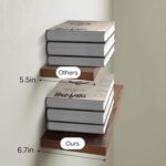 BAYKA Floating Shelves for Wall, Set of 3, Wall Mounted Rustic Wood Shelves for ... - Image 8