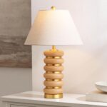 SAFAVIEH Lighting Collection Selene Light Brown/Brass 25-inch Table Lamp (LED Bu... - Image 2