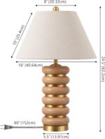 SAFAVIEH Lighting Collection Selene Light Brown/Brass 25-inch Table Lamp (LED Bu... - Image 4