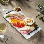 mDesign Thin Marble Pastry Board, Cutting Slab Kitchen Serving Tray with Deco Ha... - Image 3