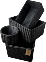 Modern Granny Stackable Decorative Storage Boxes Set of 4 Lined Interior Boho Or... - Image 3