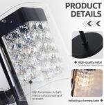 Crystal Table lamp-Modern Black Lamps for Living Room,Plug in Bedside Lamps with... - Image 3