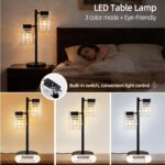 Crystal Table lamp-Modern Black Lamps for Living Room,Plug in Bedside Lamps with... - Image 4