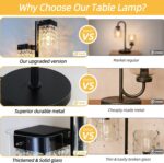 Crystal Table lamp-Modern Black Lamps for Living Room,Plug in Bedside Lamps with... - Image 6