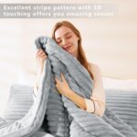 CozyLux Fluffy Queen Comforter Set - Super Soft Faux Fur Grey Comforter Queen Si... - Image 6