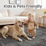 8x10 Area Rugs for Living Room: Ultra Soft Fluffy Shag Grey Rugs for Bedroom, No... - Image 4