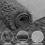 8x10 Area Rugs for Living Room: Ultra Soft Fluffy Shag Grey Rugs for Bedroom, No... - Image 8