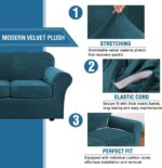H.VERSAILTEX Modern Velvet Plush 4 Piece High Stretch Sofa Slipcover Sofa Cover ... - Image 4