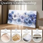 imjiayu Oversized Wall Art, Floral Wall Art, Blue Wall Decor, Blossom Flowers Mo... - Image 4
