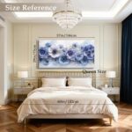imjiayu Oversized Wall Art, Floral Wall Art, Blue Wall Decor, Blossom Flowers Mo... - Image 5