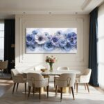 imjiayu Oversized Wall Art, Floral Wall Art, Blue Wall Decor, Blossom Flowers Mo... - Image 8