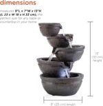 Alpine Corporation WIN1138 13" Indoor Tabletop Tiering Bowls Water Fountain with... - Image 4