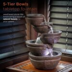 Alpine Corporation WIN1138 13" Indoor Tabletop Tiering Bowls Water Fountain with... - Image 5