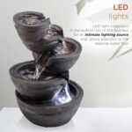 Alpine Corporation WIN1138 13" Indoor Tabletop Tiering Bowls Water Fountain with... - Image 6