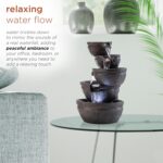 Alpine Corporation WIN1138 13" Indoor Tabletop Tiering Bowls Water Fountain with... - Image 7