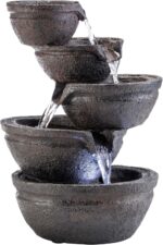 Alpine Corporation WIN1138 13" Indoor Tabletop Tiering Bowls Water Fountain with... - Image 8