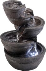 Alpine Corporation WIN1138 13" Indoor Tabletop Tiering Bowls Water Fountain with... - Image 9
