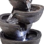 Alpine Corporation WIN1138 13" Indoor Tabletop Tiering Bowls Water Fountain with... - Image 10