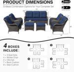 Joyside 7 Piece Wicker Patio Furniture Set, Rattan Patio Chairs with High Back, ... - Image 3