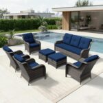 Joyside 7 Piece Wicker Patio Furniture Set, Rattan Patio Chairs with High Back, ... - Image 7