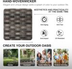 Joyside 7 Piece Wicker Patio Furniture Set, Rattan Patio Chairs with High Back, ... - Image 9