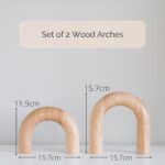 PEAKOLY Wood Arch Decorative Objects - Modern Bookshelf Decor, Coffee Table Scul... - Image 4