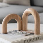 PEAKOLY Wood Arch Decorative Objects - Modern Bookshelf Decor, Coffee Table Scul... - Image 8