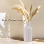 White Ceramic Flower Vase, Minimalist Modern Home Decor, Matte Finish Pampas Gra... - Image 6