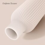 White Ceramic Flower Vase, Minimalist Modern Home Decor, Matte Finish Pampas Gra... - Image 7