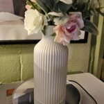 White Ceramic Flower Vase, Minimalist Modern Home Decor, Matte Finish Pampas Gra... - Image 8