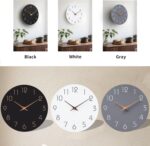 Mosewa 12 Inch Black Wall Clock Battery Operated Silent Non Ticking Modern Simpl... - Image 4