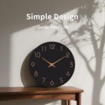 Mosewa 12 Inch Black Wall Clock Battery Operated Silent Non Ticking Modern Simpl... - Image 6
