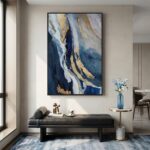 Extra Large Framed Blue Abstract Wall Art for Living Room, 40x60 In Oversized Bl... - Image 5
