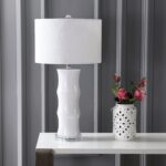 JONATHAN Y 26.5" White Ceramic Table Lamp for Living Room, Bedroom Nightstand, W... - Image 9