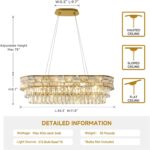 Large Oval K9 Crystal Chandelier - Luxury Modern 3 Tier Linear Crystals Chandeli... - Image 5