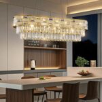 Large Oval K9 Crystal Chandelier - Luxury Modern 3 Tier Linear Crystals Chandeli... - Image 6