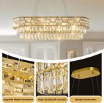 Large Oval K9 Crystal Chandelier - Luxury Modern 3 Tier Linear Crystals Chandeli... - Image 7