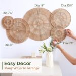 CHI AN HOME 18 Inch Boho Wall Decor – Set of 5 Woven Jute Wall Baskets, Boho Wal... - Image 4