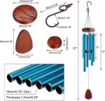 37-Inch Coastal Ombre Blue Wind Chime, Hand-Tuned Deep Tone for Beach House, Pat... - Image 4