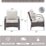 Belord Wicker Patio Chairs Set of 2-300LBS Weight Capacity Oversize Outdoor Pati... - Image 3