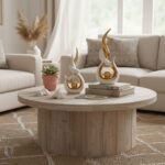 White Gold Ceramic Abstract 2 Piece Statue Set,Mid Century Modern Abstract Art H... - Image 5