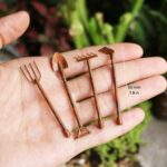 4-Piece Miniature Garden Tools Set, Rustic Metal with Vintage Rust Finish. for D... - Image 3