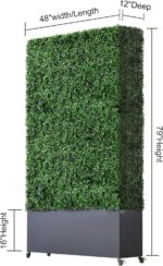 AGPL Artificial Hedge Wall with Dark Gray Color Stainless Steel Planter Box and ... - Image 3