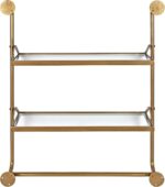 Kate and Laurel Marit Modern Industrial Wall Shelf with Metal Pipe Supports and ... - Image 5