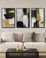 Extra Large Abstract Hand Applied Raised Paint Texture Canvas Wall Art Set of 3,... - Image 3