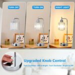 Silver Table Lamps Set of 2, Crystal Bedside Lamps with LED Bulbs, Small Side Ni... - Image 4