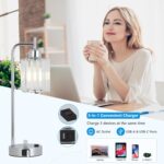 Silver Table Lamps Set of 2, Crystal Bedside Lamps with LED Bulbs, Small Side Ni... - Image 6