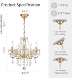 ANJIADENGSHI Mini Crystal Chandelier K9 Crystal Gold Chandelier for Living Room ... - Image 3