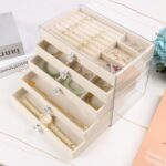 Hyber&Cara Luxury Acrylic Jewelry Box Organizer - 5 Drawers Velvet Lined Clear S... - Image 3