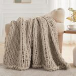 Carriediosa Chunky Knit Throw Blanket 50" X 60", 100% Hand Made Large Chenille L... - Image 6